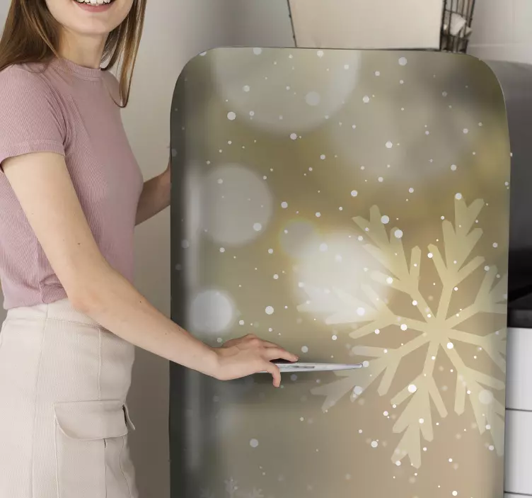 Christmas Snowflakes shiny effect fridge decal - TenStickers