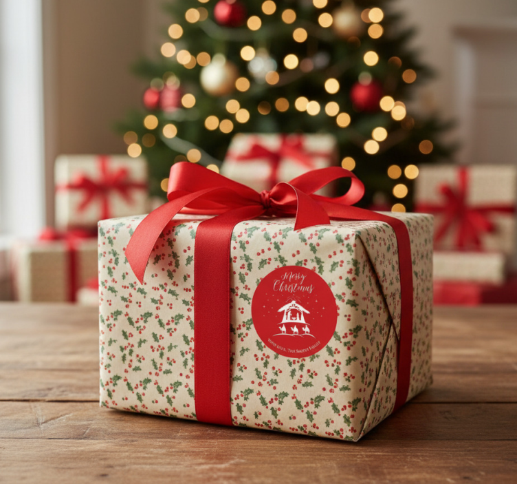 Christmas sticker for personalized name gifts - TenStickers