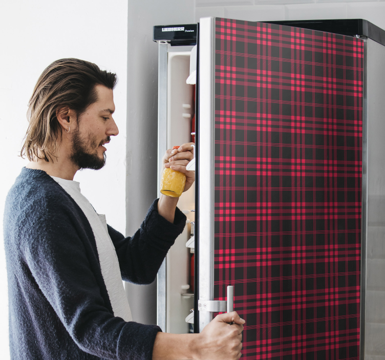 Christmas tartan pattern fridge sticker - TenStickers