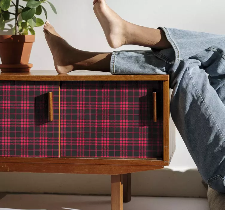 Christmas tartan pattern  furniture sticker - TenStickers