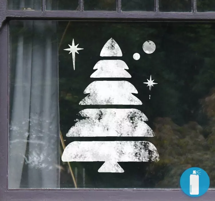 Christmas Tree Template Decal - TenStickers
