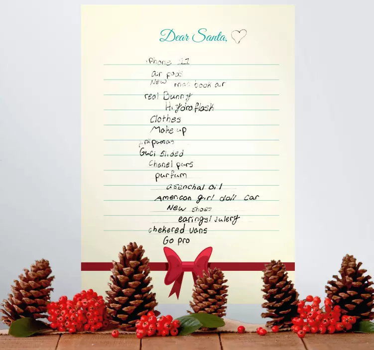 Xmas tree with custom wishlist  write on sticker - TenStickers