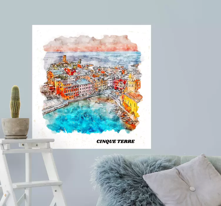 Cinque Terre View Location sticker - TenStickers