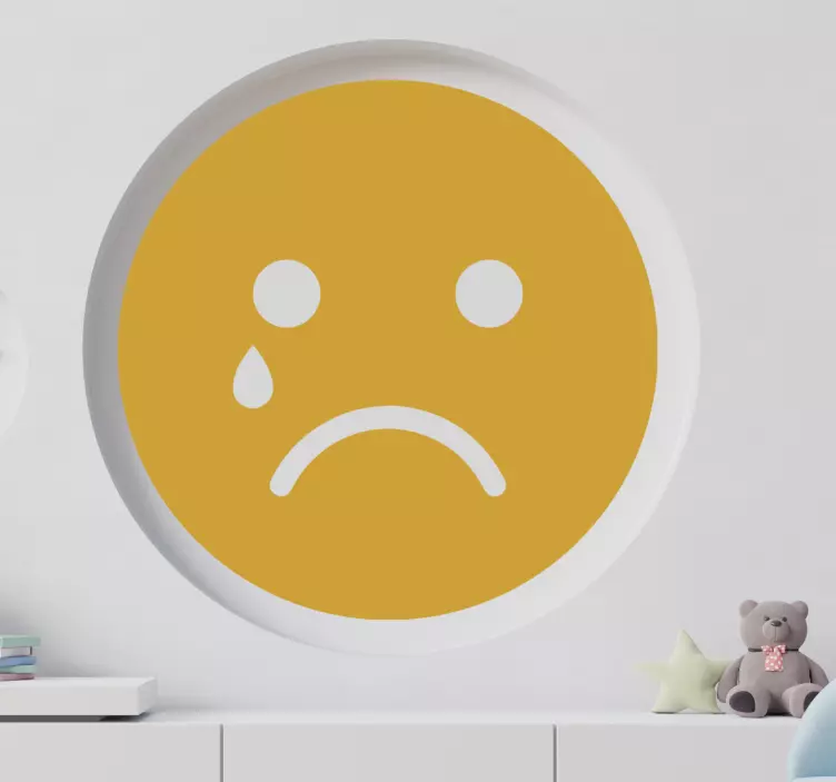 Circus wall sticker sad face emoticon - TenStickers