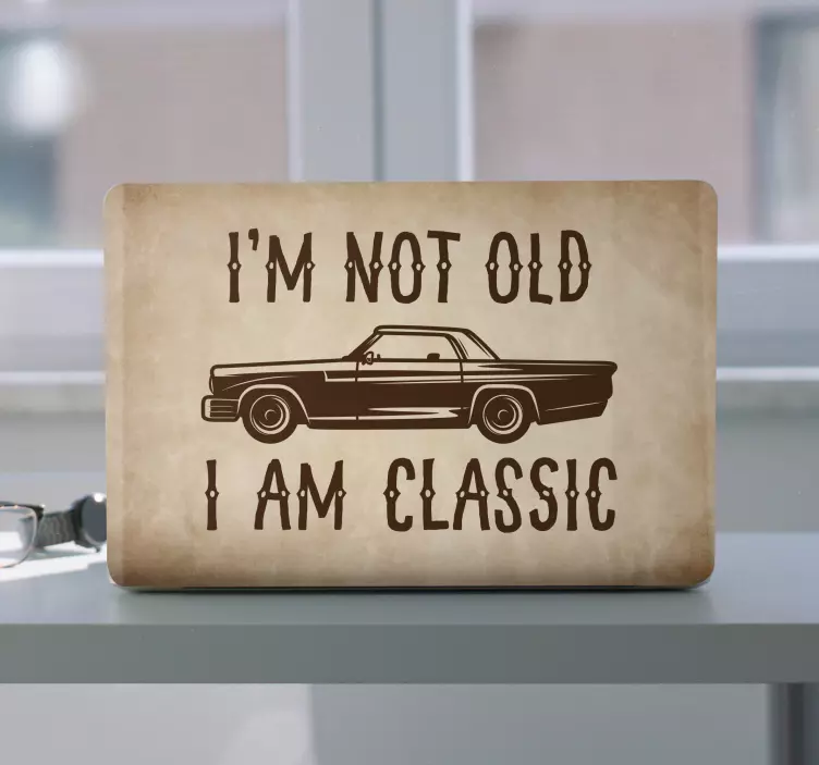 Classic Car Quote laptop skin - TenStickers