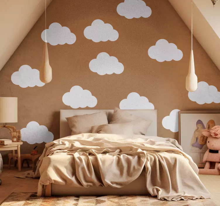clouds wall stickers children's room - TenStickers
