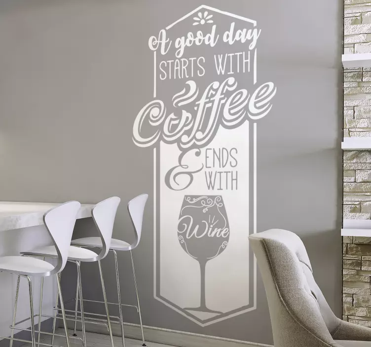 Coffee and Wine Wall Sticker - TenStickers