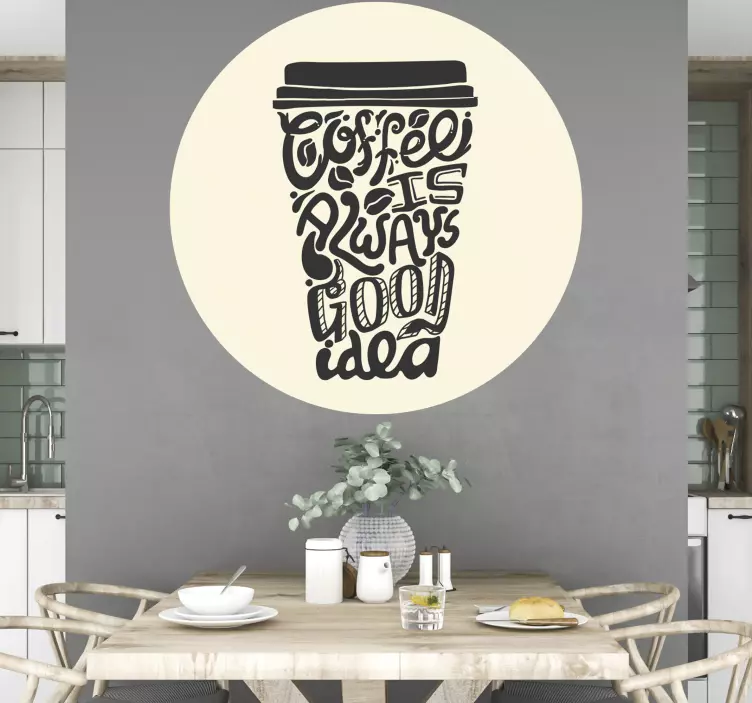 Coffee Cup Quote cuisine wall sticker - TenStickers