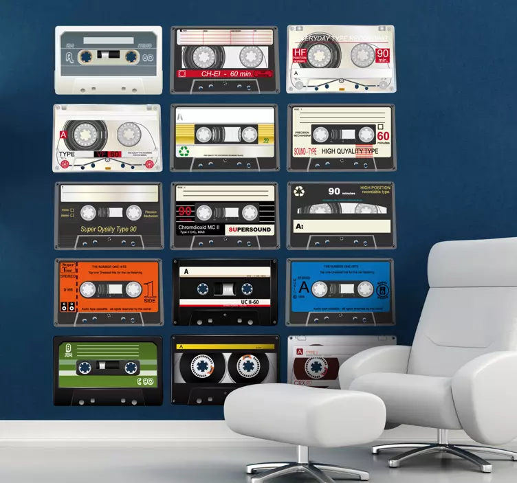 Collection of Cassette Tapes Sticker - TenStickers