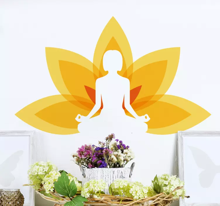 Colorful  yoga position  wall sticker - TenStickers