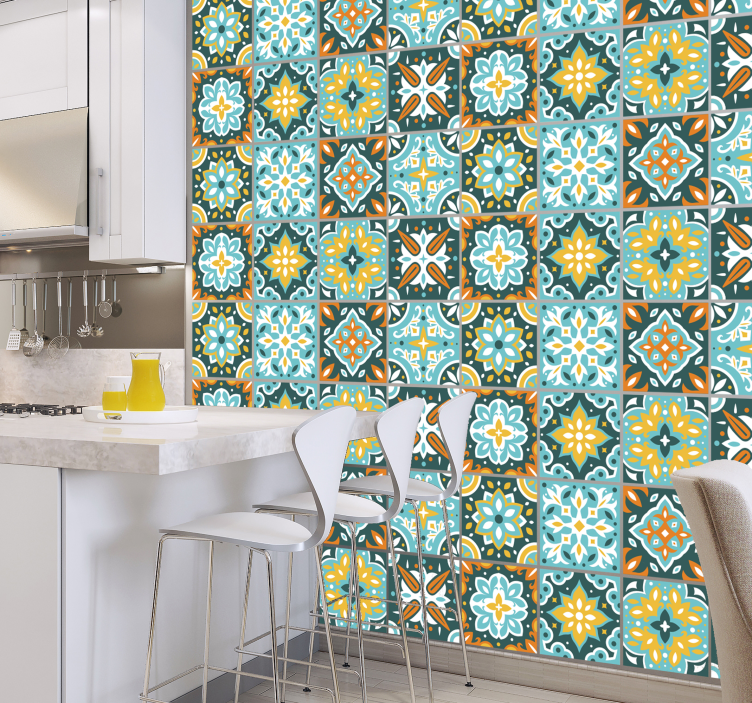 Colored Ravio cement tiles tile sticker - TenStickers