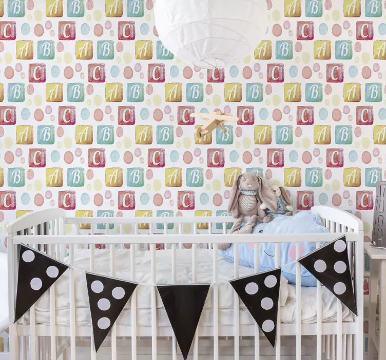 Colorful Alphabet Blocks wall stickers for kid - TenStickers