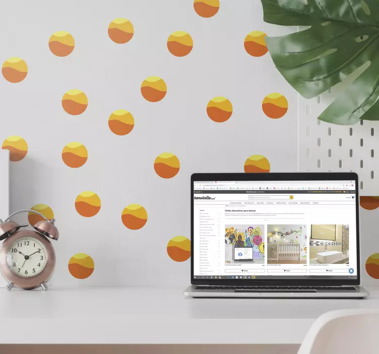 Colorful Circle Patterns geometric wall sticker - TenStickers