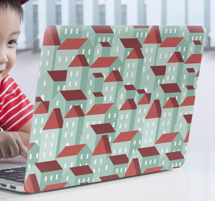 Colorful House Pattern laptop skin - TenStickers