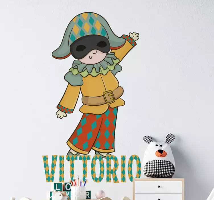 Colorful Jester Character wall stickers for kid - TenStickers
