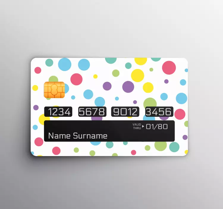 Colorful Polka Dots credit card sticker - TenStickers