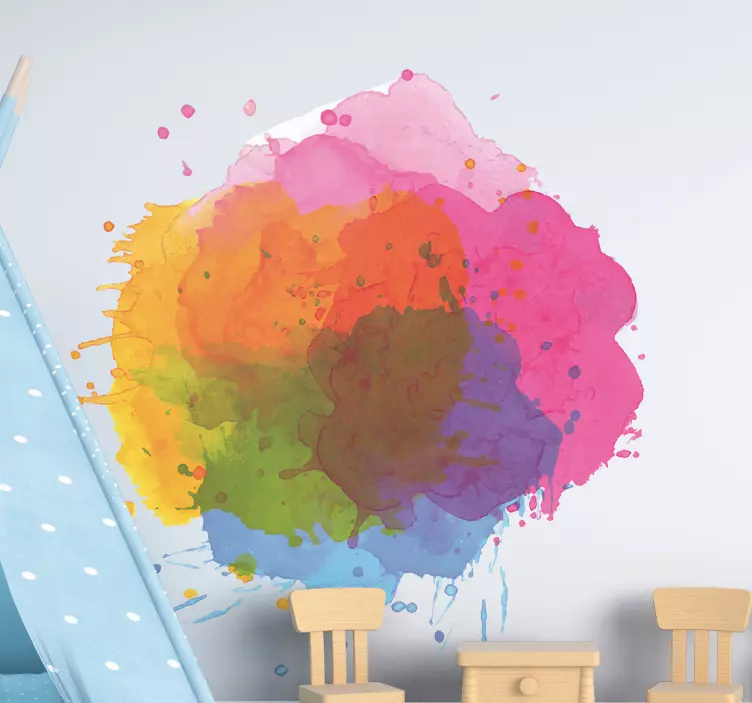 Colorful splash art decoration wall sticker - TenStickers