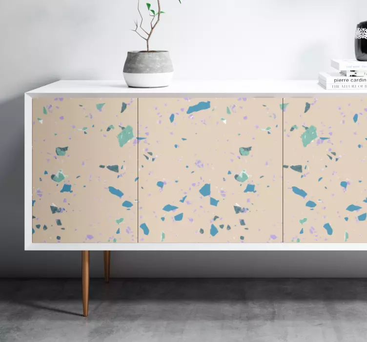 Colorful terrazzo stone furniture sticker - TenStickers