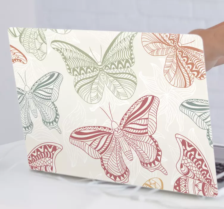 Colors ornamental butterflies laptop  decal - TenStickers