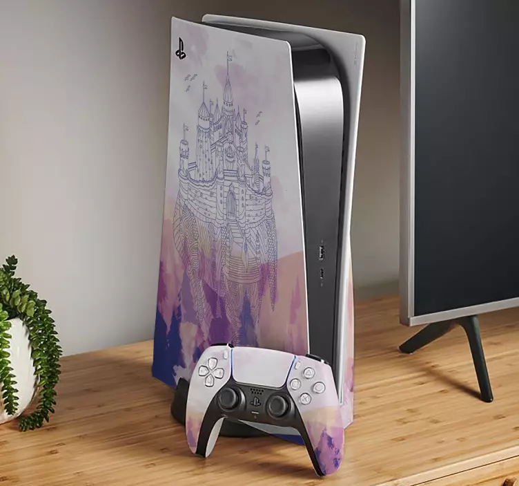 Colour painting castle PS5 stickers - TenStickers