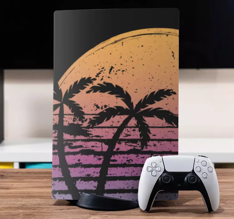 Colourful vaporwave PS5 sticker - TenStickers