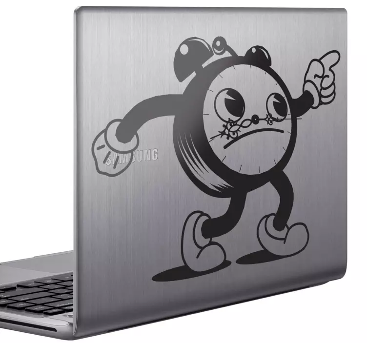 Comic Clock Laptop Sticker - TenStickers