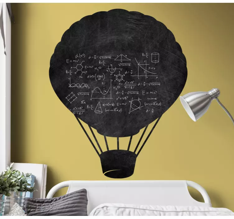 Cool hot air Balloon silhouette  write on decal - TenStickers