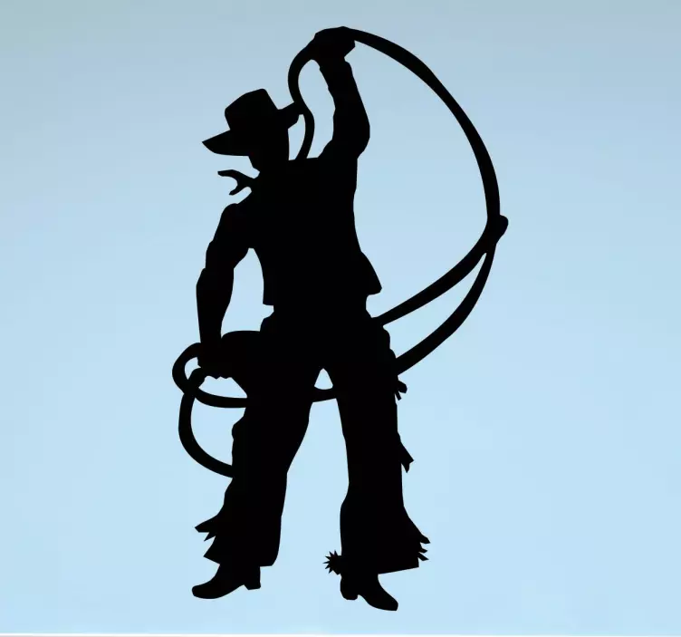 Cowboy Silhouette Sticker - TenStickers
