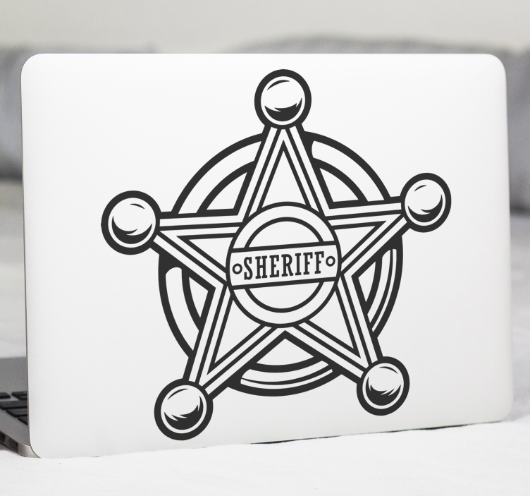 Sheriff star badge laptop sticker - TenStickers