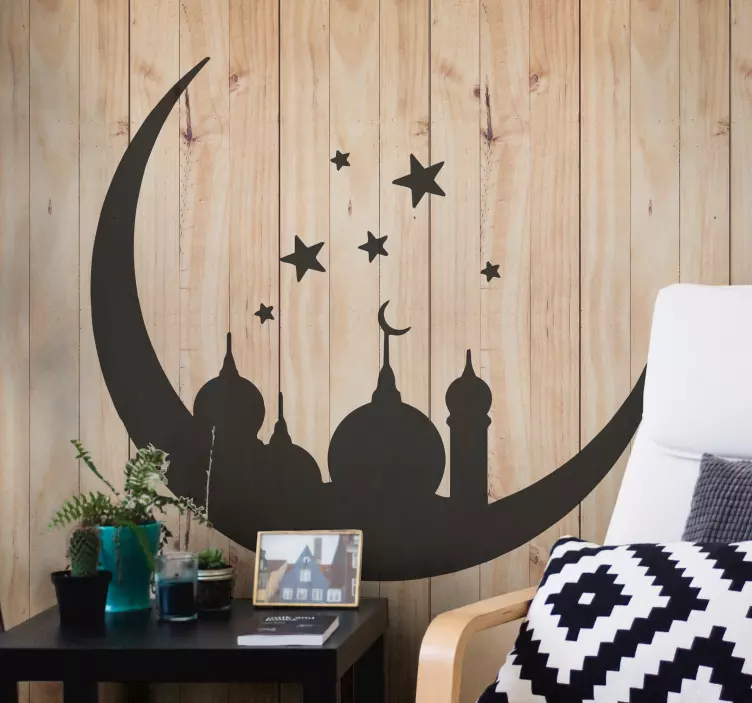 Crescent Moon Design arabic sticker - TenStickers