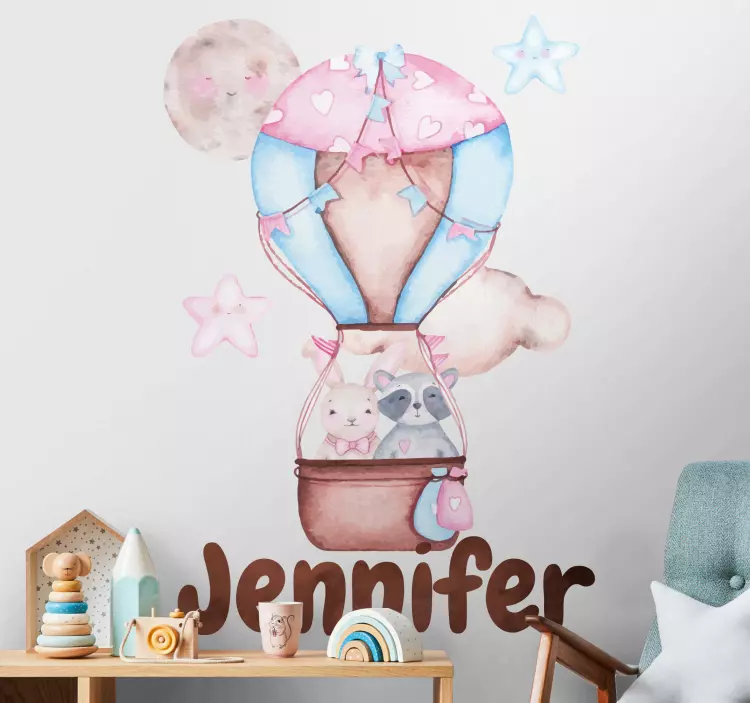 Custom hot air balloon wall stickers for kid - TenStickers