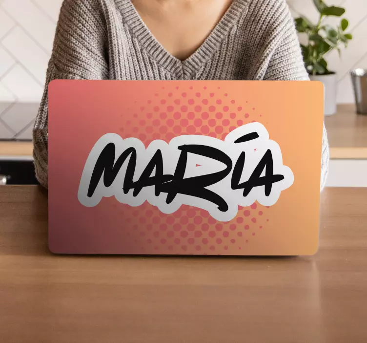 Custom orange graffiti laptop skin - TenStickers