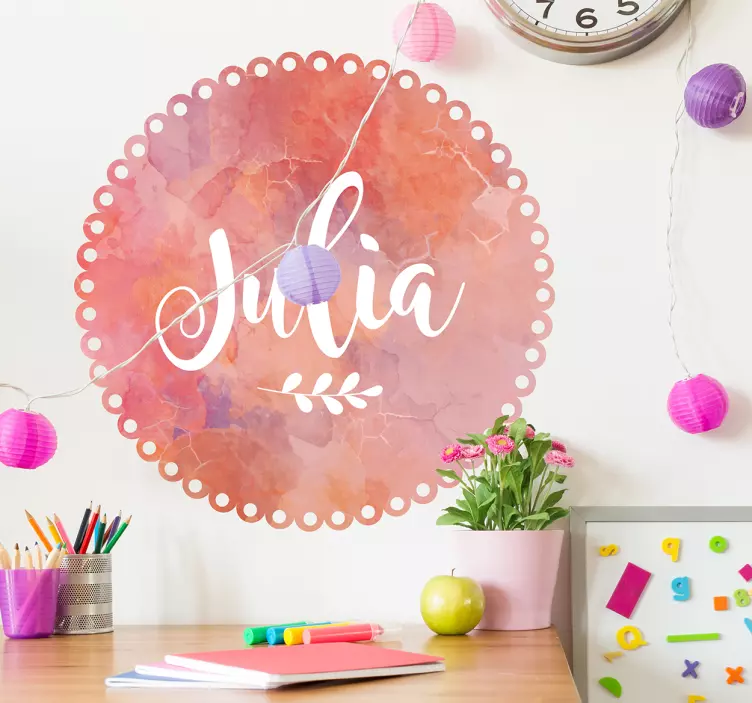 Custom name marble illustration sticker - TenStickers