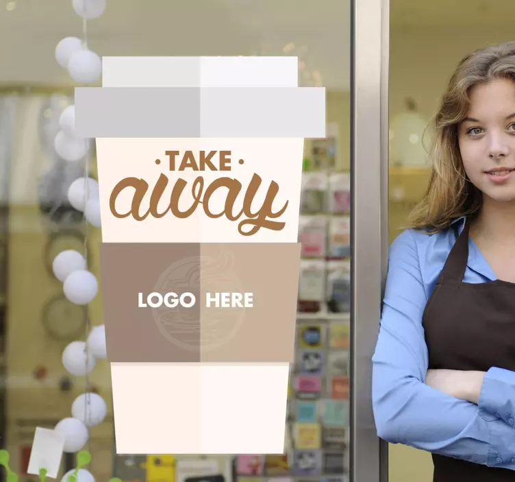 Custom Takeaway Coffee Cup Sticker - TenStickers
