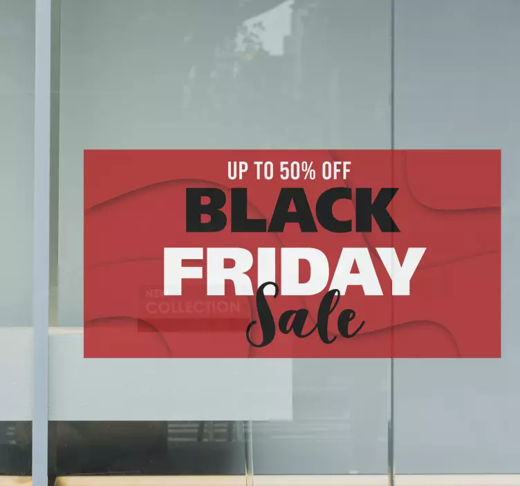 Customisable red waves Black Friday stickers - TenStickers