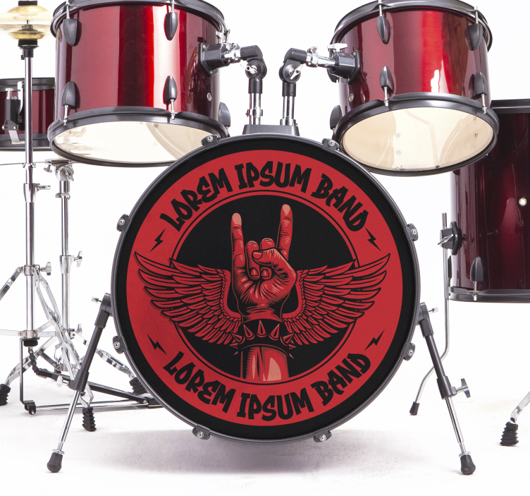 customizable bass drumhead rock sticker - TenStickers