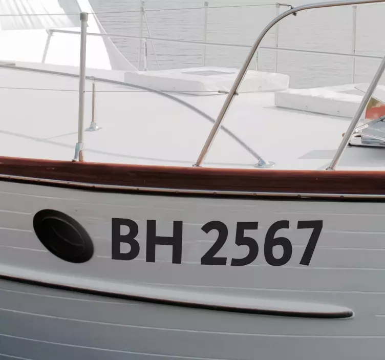 customizable vessel registration nautical wall decal - TenStickers