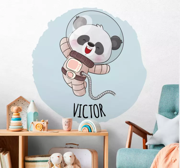 Cute Astronaut Panda wall stickers for kid - TenStickers