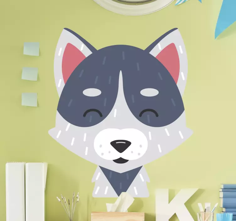 Cute Baby Wolf  wild animal decal - TenStickers