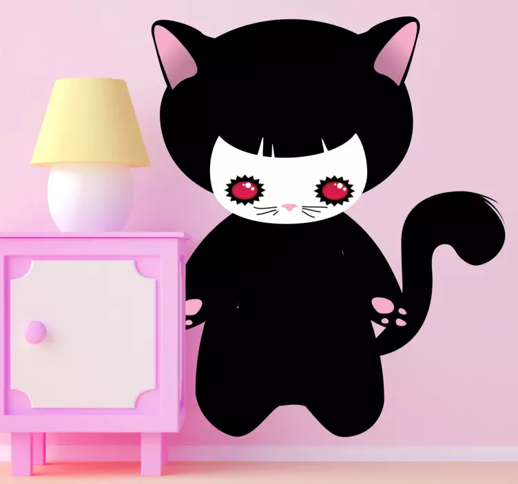 Cute Cartoon Cat wall sticker - TenStickers