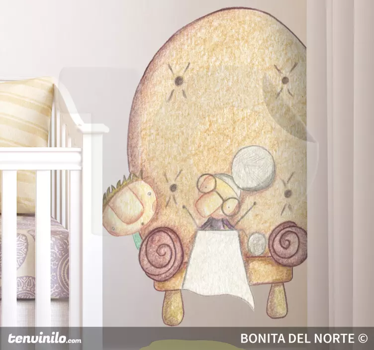 Cute Character Sitting wall stickers for kid - TenStickers