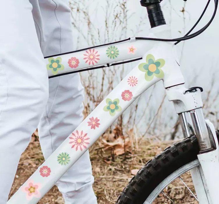 Cute flowers bike sticker - TenStickers
