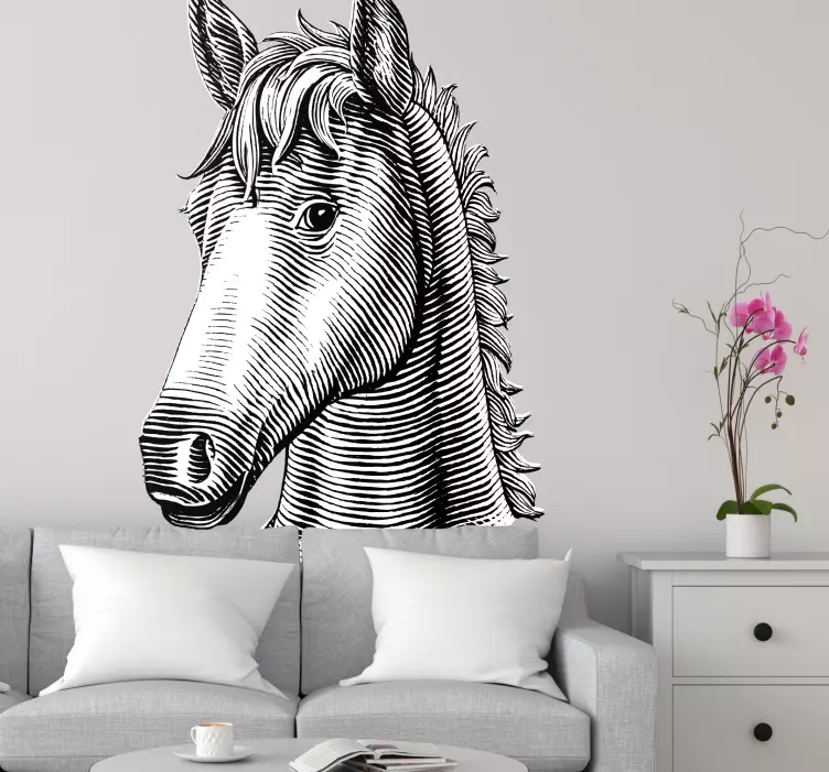 Graphic Cute horse animal wall sticker - TenStickers