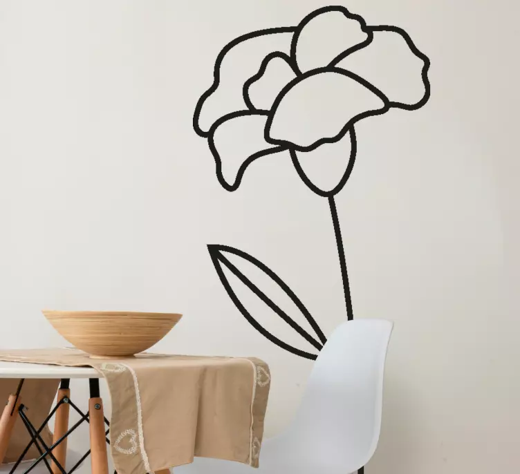 Cute line art flower illustration flower deca - TenStickers