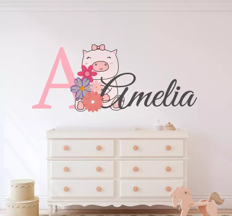 Cute Pig Character pet wall art - TenStickers