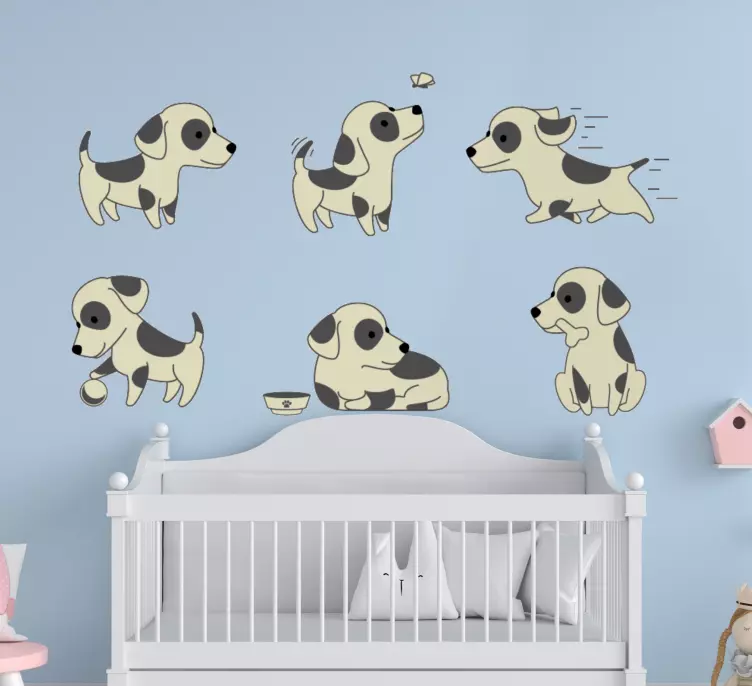 Cute puppy dog doodle cat decal - TenStickers