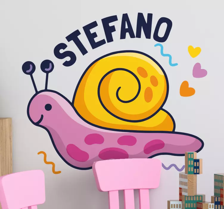 Cute Snail Character pet wall art - TenStickers