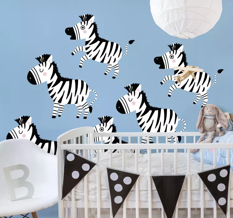 Cute Zebra for kids zebra wall sticker - TenStickers