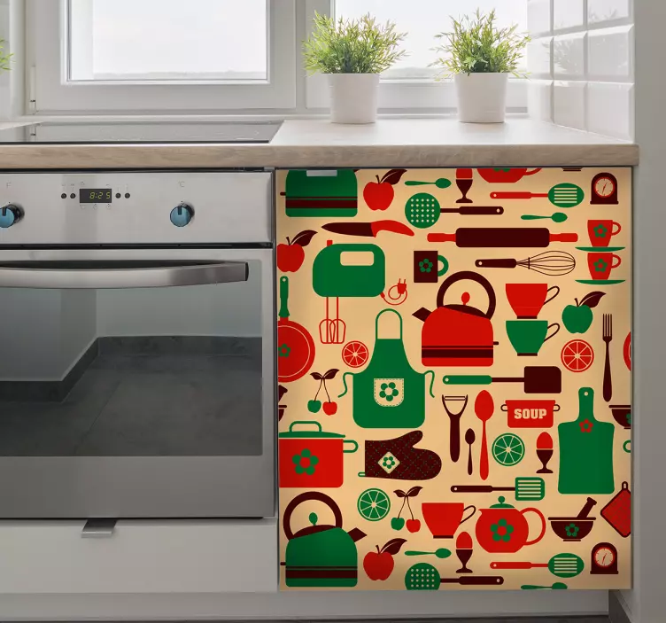 Cutlery kitchen cabinet furniture sticker - TenStickers