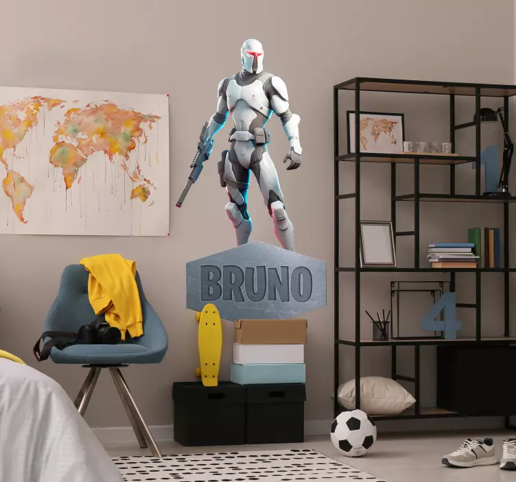 cyber warrior video game sticker - TenStickers